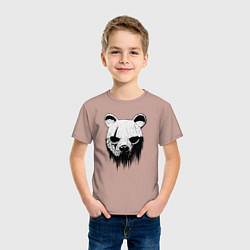 Футболка хлопковая детская Медвежья маска, цвет: пыльно-розовый — фото 2