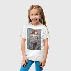 Футболка хлопковая детская Реинкарнация безработного Эрис Бореас Грейрат мечн, цвет: белый — фото 2