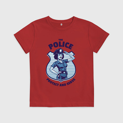 Детская футболка Полиция - служить и защищать / Красный – фото 1