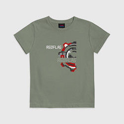 Футболка хлопковая детская Red Flag - Industrial logo, цвет: авокадо