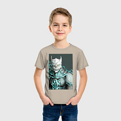 Футболка хлопковая детская Кайдзю номер восемь, цвет: миндальный — фото 2