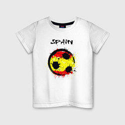 Футболка хлопковая детская Football Spain, цвет: белый
