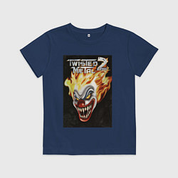 Футболка хлопковая детская Twisted metal 2 - clown head, цвет: тёмно-синий