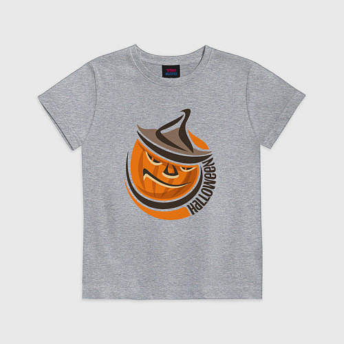 Детская футболка Тыква в шляпе / Меланж – фото 1