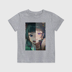 Футболка хлопковая детская Монолог фармацевта Маомао коллаж, цвет: меланж