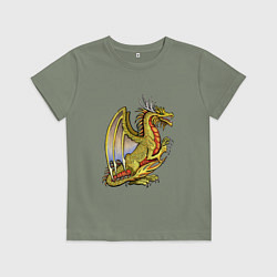 Футболка хлопковая детская HOMM3 gold dragon, цвет: авокадо