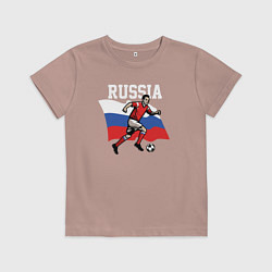 Футболка хлопковая детская Футболист России, цвет: пыльно-розовый