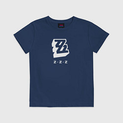 Футболка хлопковая детская Zenless Zone Zero logo, цвет: тёмно-синий