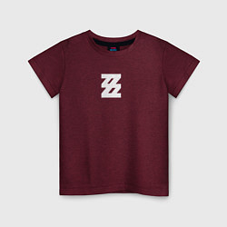 Футболка хлопковая детская Zenless Zone Zero logotype, цвет: меланж-бордовый