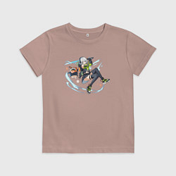 Футболка хлопковая детская Anby Zenless Zone Zero, цвет: пыльно-розовый