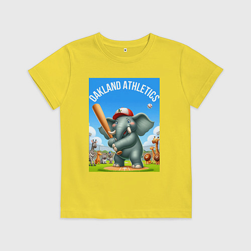 Детская футболка Elephant - batter Oakland Athletics / Желтый – фото 1