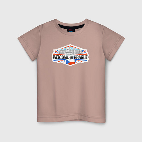 Детская футболка Прага - добро пожаловать / Пыльно-розовый – фото 1