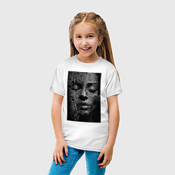Футболка хлопковая детская Нейросети-абстрактное лицо девушки, цвет: белый — фото 2