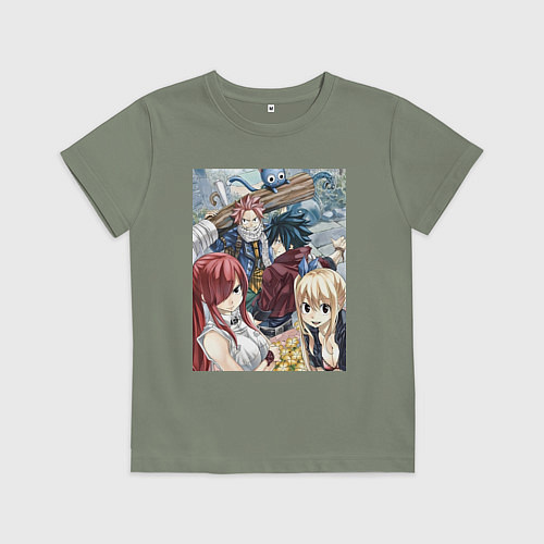 Детская футболка Хвост Феи Эрза Скарлет Грей Фуллбастер / Авокадо – фото 1