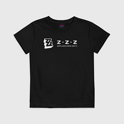Футболка хлопковая детская Zenless zone zero логотип, цвет: черный