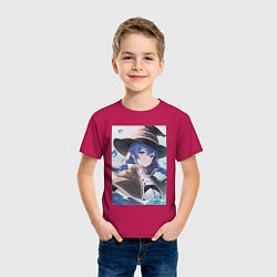 Футболка хлопковая детская Реинкарнация безработного Рокси Мигурд, цвет: маджента — фото 2