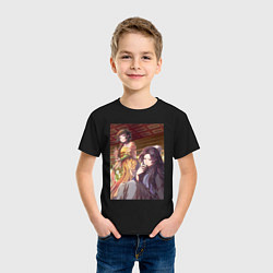 Футболка хлопковая детская Монолог фармацевта Жэньши выпивает, цвет: черный — фото 2