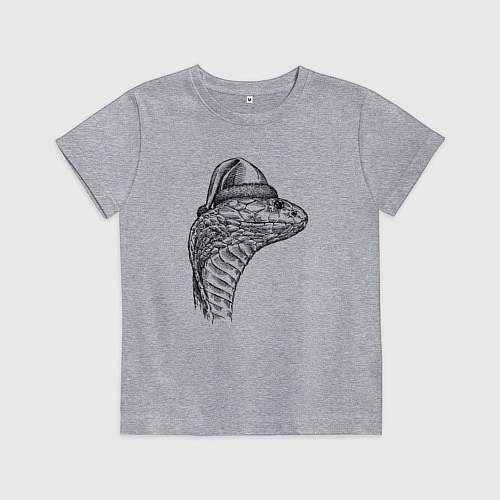 Детская футболка Новогодняя кобра / Меланж – фото 1