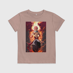 Футболка хлопковая детская Хвост Феи Нацу Драгнил дракон, цвет: пыльно-розовый