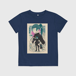 Футболка хлопковая детская Магическая битва Маки Дзэнин маг, цвет: тёмно-синий