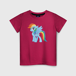 Футболка хлопковая детская Рейнбоу Дэш из My Little Pony в кино, цвет: маджента
