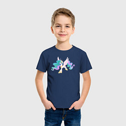 Футболка хлопковая детская Принцесса Селестия из My Little Pony в кино, цвет: тёмно-синий — фото 2