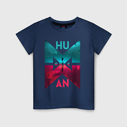 Футболка хлопковая детская Once human logotype, цвет: тёмно-синий