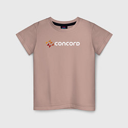 Футболка хлопковая детская Concord logo game, цвет: пыльно-розовый
