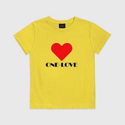 Футболка хлопковая детская One - love, цвет: желтый