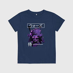 Футболка хлопковая детская Дух самурая - череп, цвет: тёмно-синий