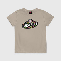 Футболка хлопковая детская Baseball sport, цвет: миндальный