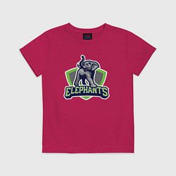 Футболка хлопковая детская Elephants, цвет: маджента