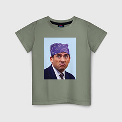 Футболка хлопковая детская Michael Scott - Prison mike the office meme, цвет: авокадо