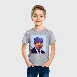 Футболка хлопковая детская Michael Scott - Prison mike the office meme, цвет: меланж — фото 2