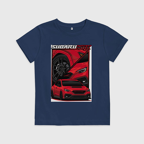 Детская футболка Автомобиль Subaru WRX / Тёмно-синий – фото 1