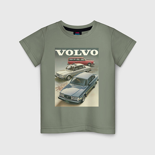 Детская футболка Автомобиль Volvo / Авокадо – фото 1