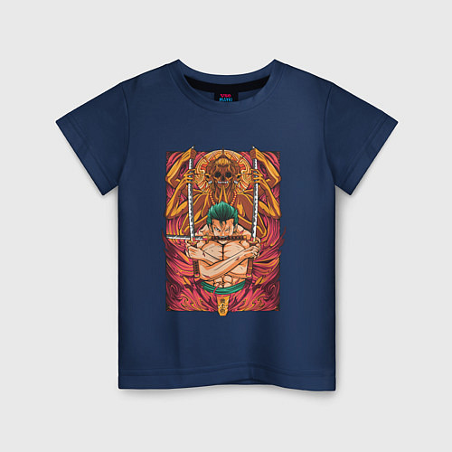 Детская футболка One piece Зоро бог / Тёмно-синий – фото 1