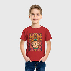 Футболка хлопковая детская One piece Зоро бог, цвет: красный — фото 2