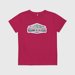 Футболка хлопковая детская Добро пожаловать в Лас-Вегас, цвет: маджента