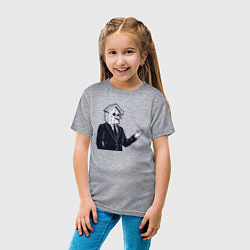 Футболка хлопковая детская Человек скворечник, цвет: меланж — фото 2