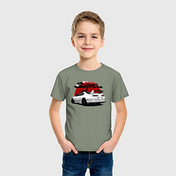 Футболка хлопковая детская Автомобиль Toyota Supra, цвет: авокадо — фото 2