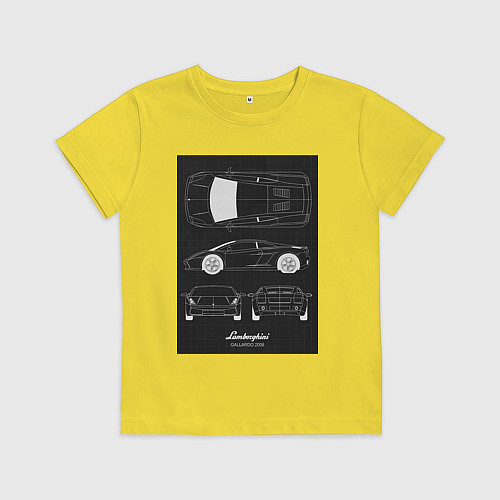 Детская футболка Lamborghini гоночный / Желтый – фото 1
