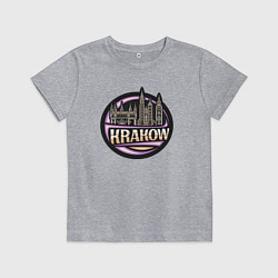 Футболка хлопковая детская Krakow Poland, цвет: меланж