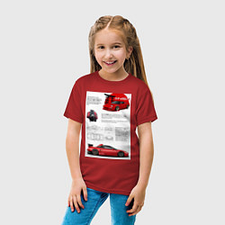Футболка хлопковая детская Honda nsx, цвет: красный — фото 2
