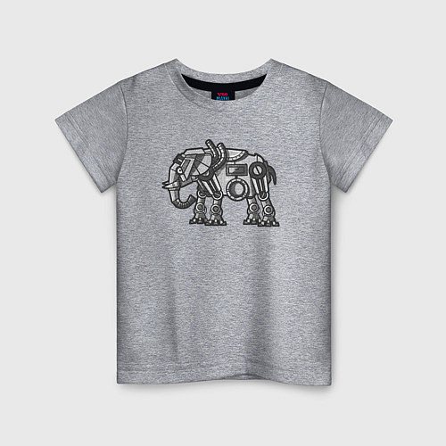 Детская футболка Механический слон / Меланж – фото 1