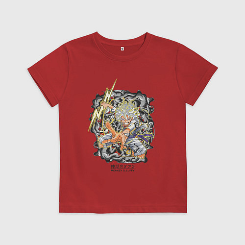 Детская футболка One piece молния Moncey D Luffy / Красный – фото 1