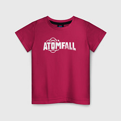 Футболка хлопковая детская Atomfall logo, цвет: маджента