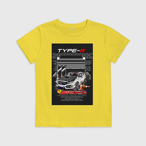 Детская футболка Honda jdm / Желтый – фото 1