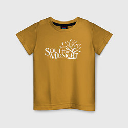 Футболка хлопковая детская South of midnight logo, цвет: горчичный