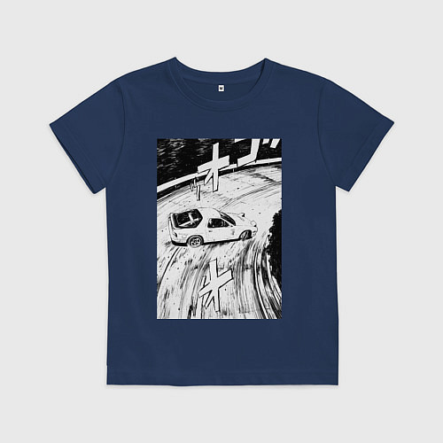 Детская футболка Mazda RX-7 гоночный стиль / Тёмно-синий – фото 1